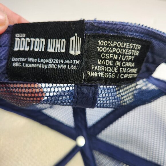 Dr Who Union Jack Police Telephone Booth Hat Cap Snapback Mesh Back BBC Blue - Picture 8 of 11